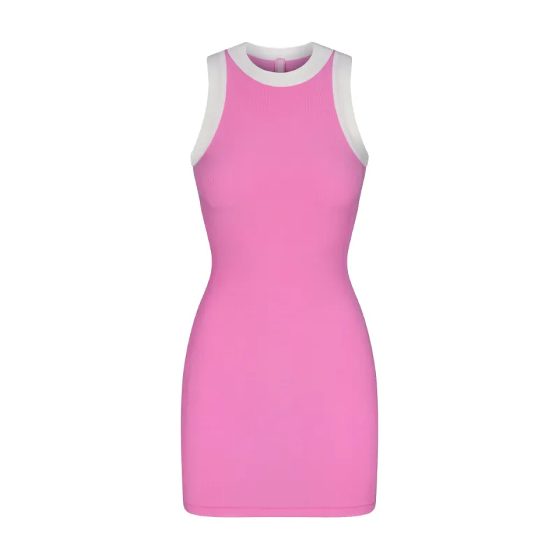 SOFT LOUNGE RINGER TANK MINI DRESS | BLUSH sold by SKIMS