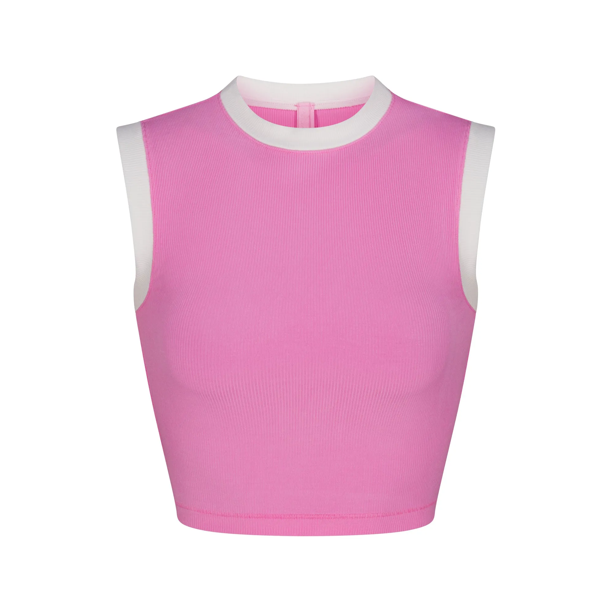 SOFT LOUNGE RINGER CROPPED TANK | BLUSH sold by SKIMS