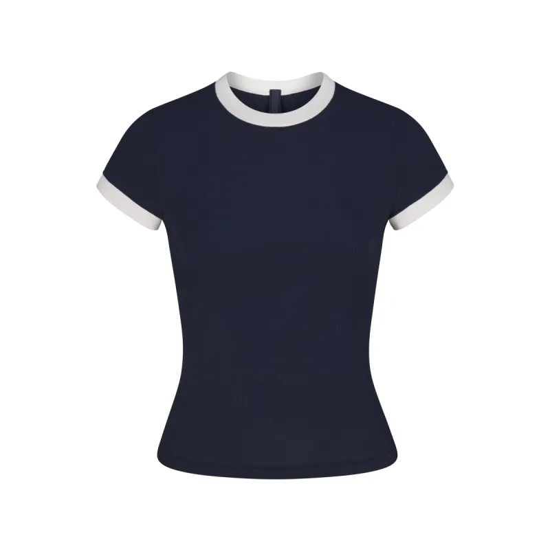 SOFT LOUNGE RINGER T-SHIRT | NAVY sold by SKIMS