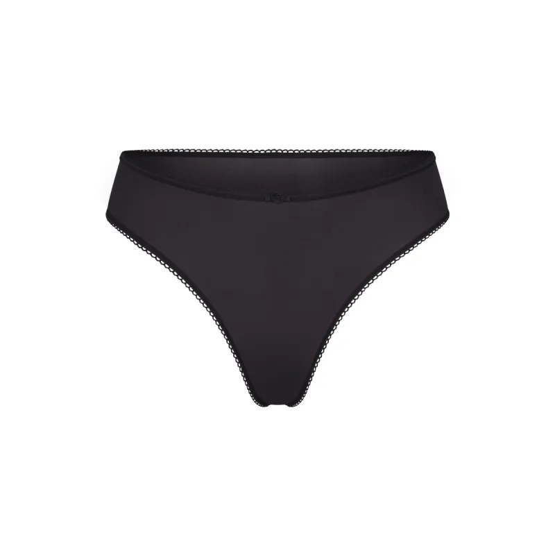 FITS EVERYBODY PICOT TRIM THONG | ONYX sold by SKIMS