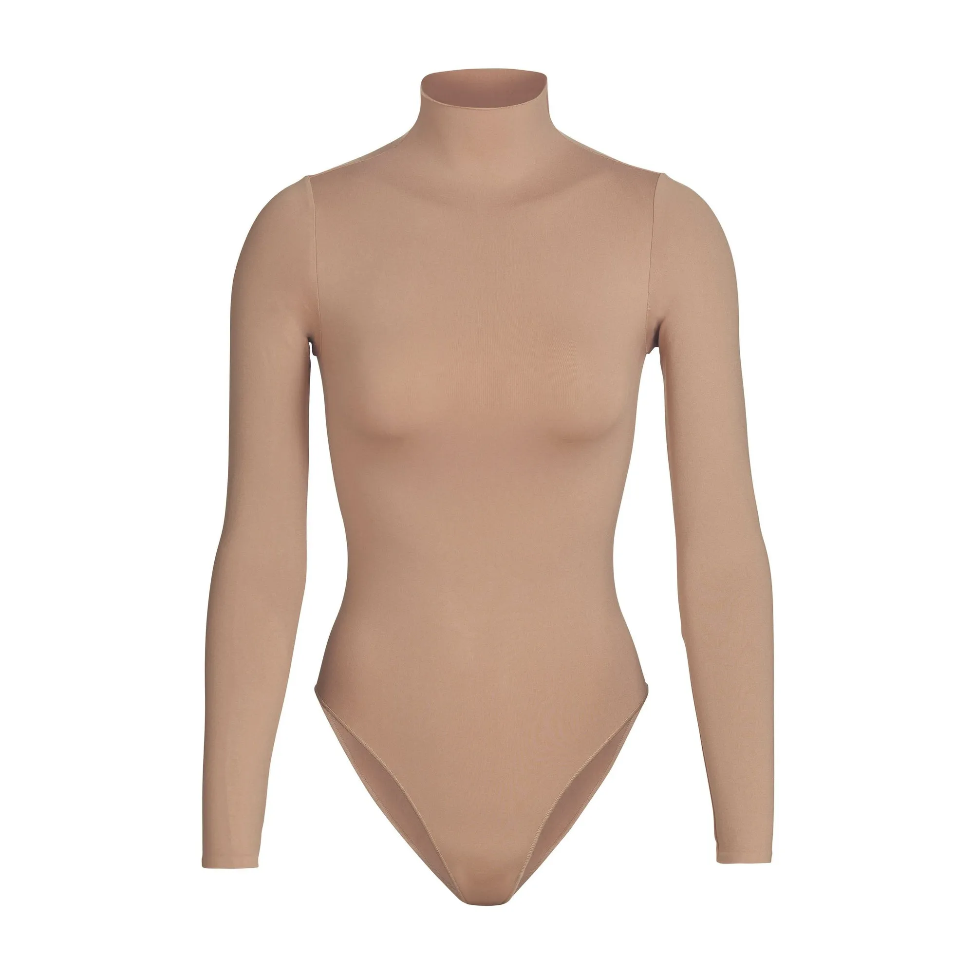 ESSENTIAL MOCK NECK LONG SLEEVE BODYSUIT | TIGERS EYE sold by SKIMS