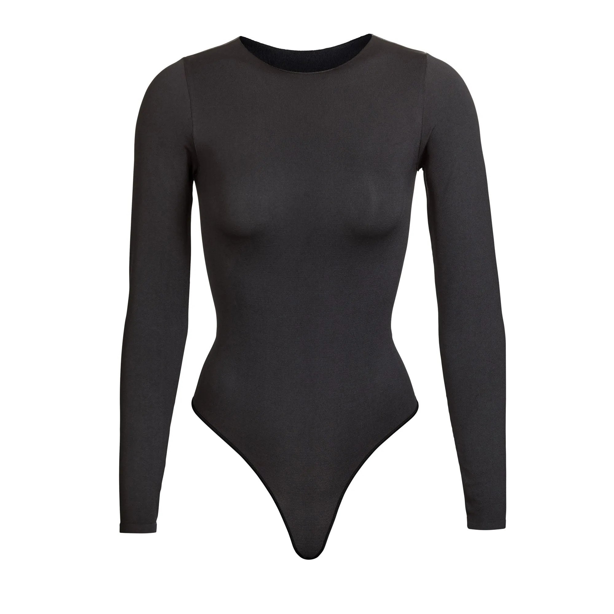 ESSENTIAL CREW NECK LONG SLEEVE BODYSUIT | ONYX sold by SKIMS