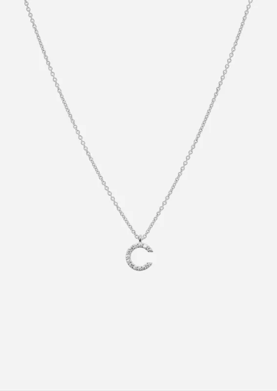 Pavé Letter - Sterling Silver - C made by Skultuna