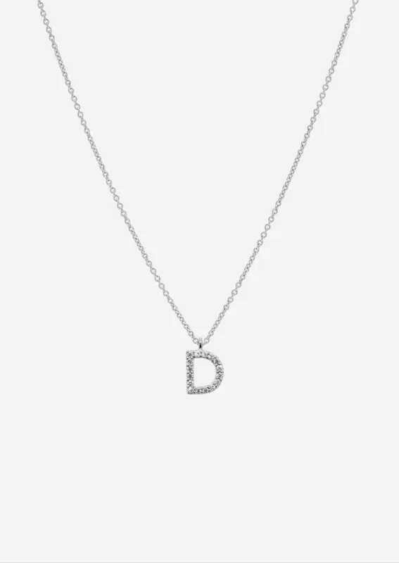 Pavé Letter - Sterling Silver - D made by Skultuna
