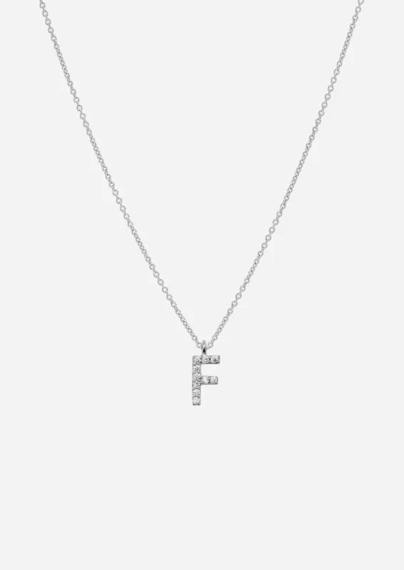 Pavé Letter - Sterling Silver - F made by Skultuna