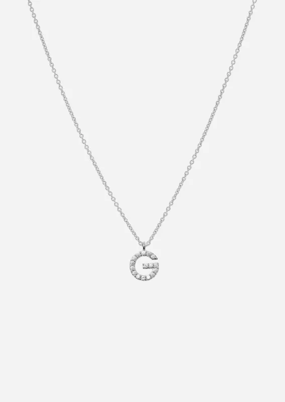 Pavé Letter - Sterling Silver - G made by Skultuna