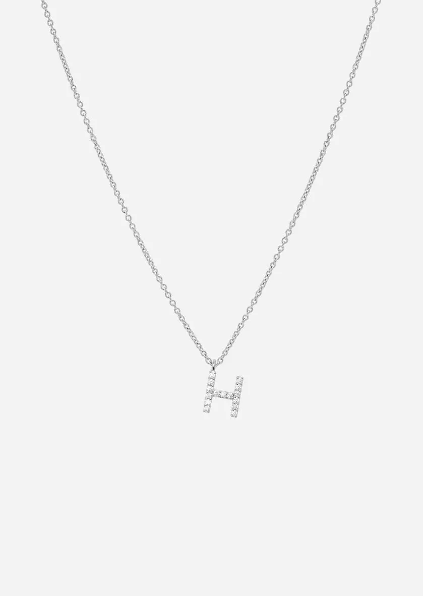 Pavé Letter - Sterling Silver - H sold by Skultuna