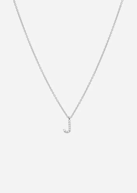 Pavé Letter - Sterling Silver - J made by Skultuna