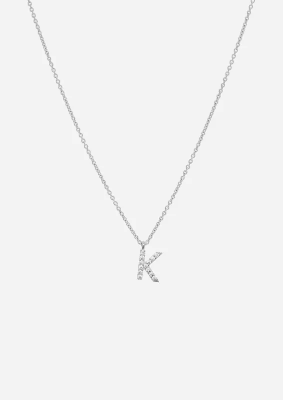 Pavé Letter - Sterling Silver - K made by Skultuna