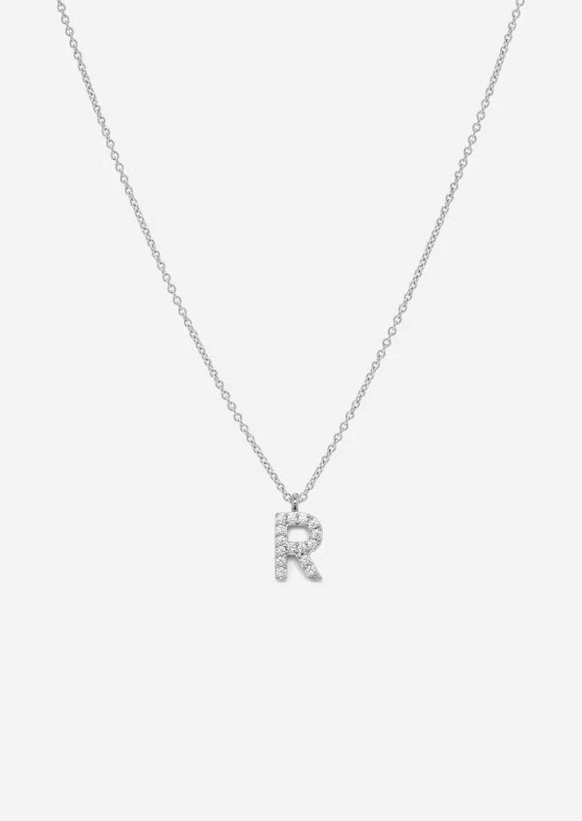 Pavé Letter - Sterling Silver - R sold by Skultuna