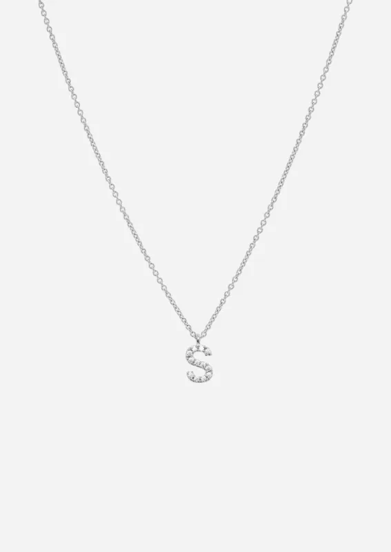 Pavé Letter - Sterling Silver - S made by Skultuna