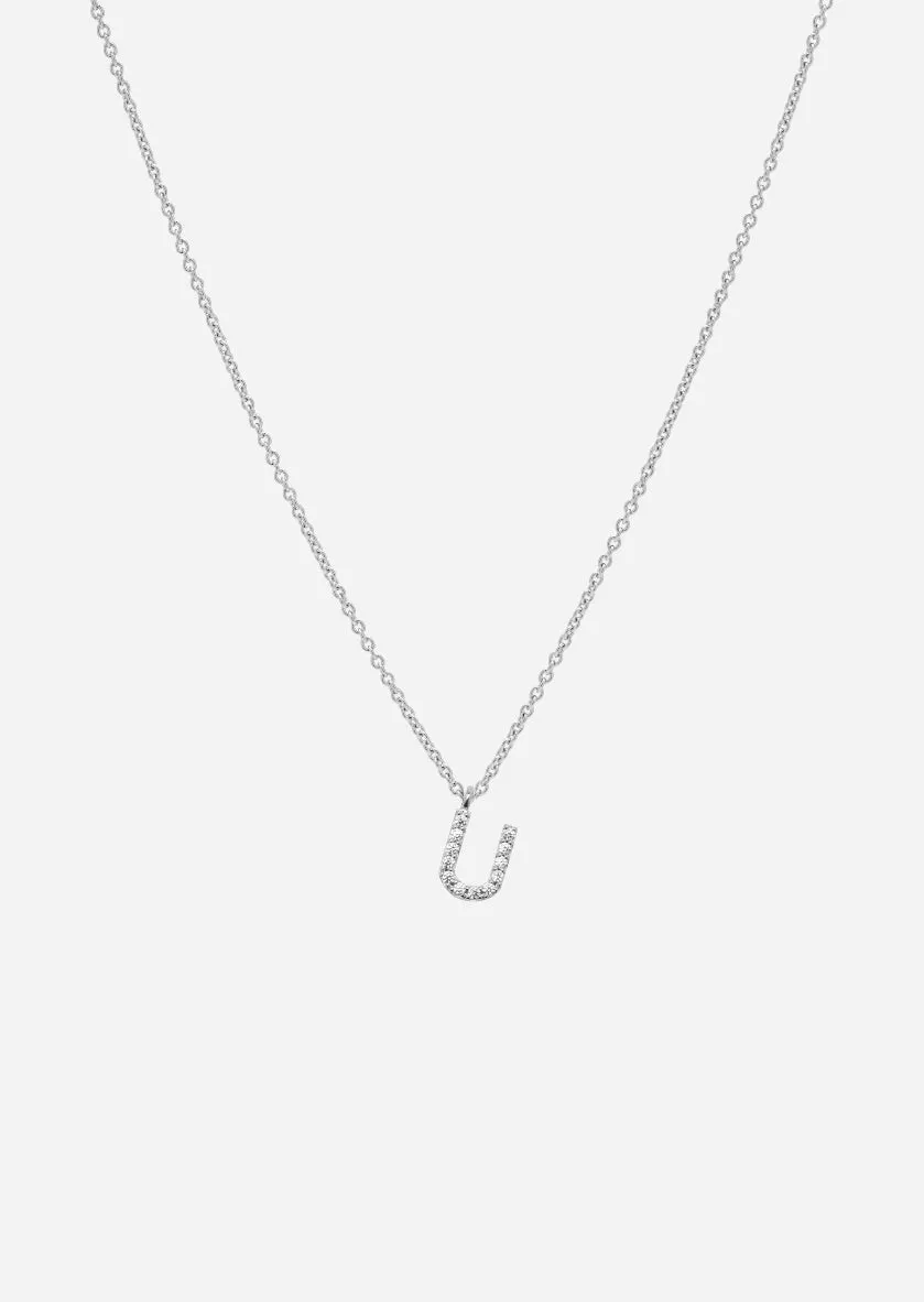 Pavé Letter - Sterling Silver - U sold by Skultuna