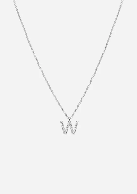 Pavé Letter - Sterling Silver - W made by Skultuna