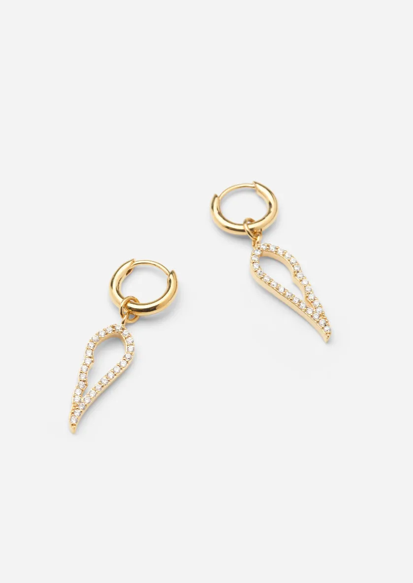 Pavé Symbol - Angel Wings Earrings – Gold Vermeil sold by Skultuna product image thumbnail 2