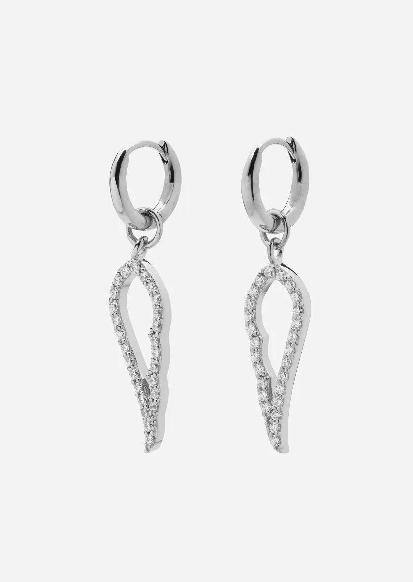 Pavé Symbol - Angel Wings Earrings – Sterling Silver sold by Skultuna