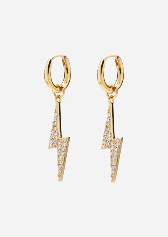 Pavé Symbol - Lightning Earrings – Gold Vermeil sold by Skultuna