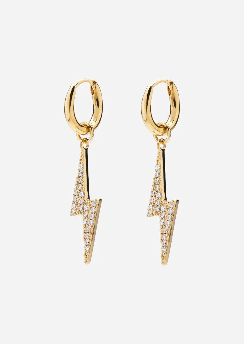 Pavé Symbol - Lightning Earrings – Gold Vermeil sold by Skultuna