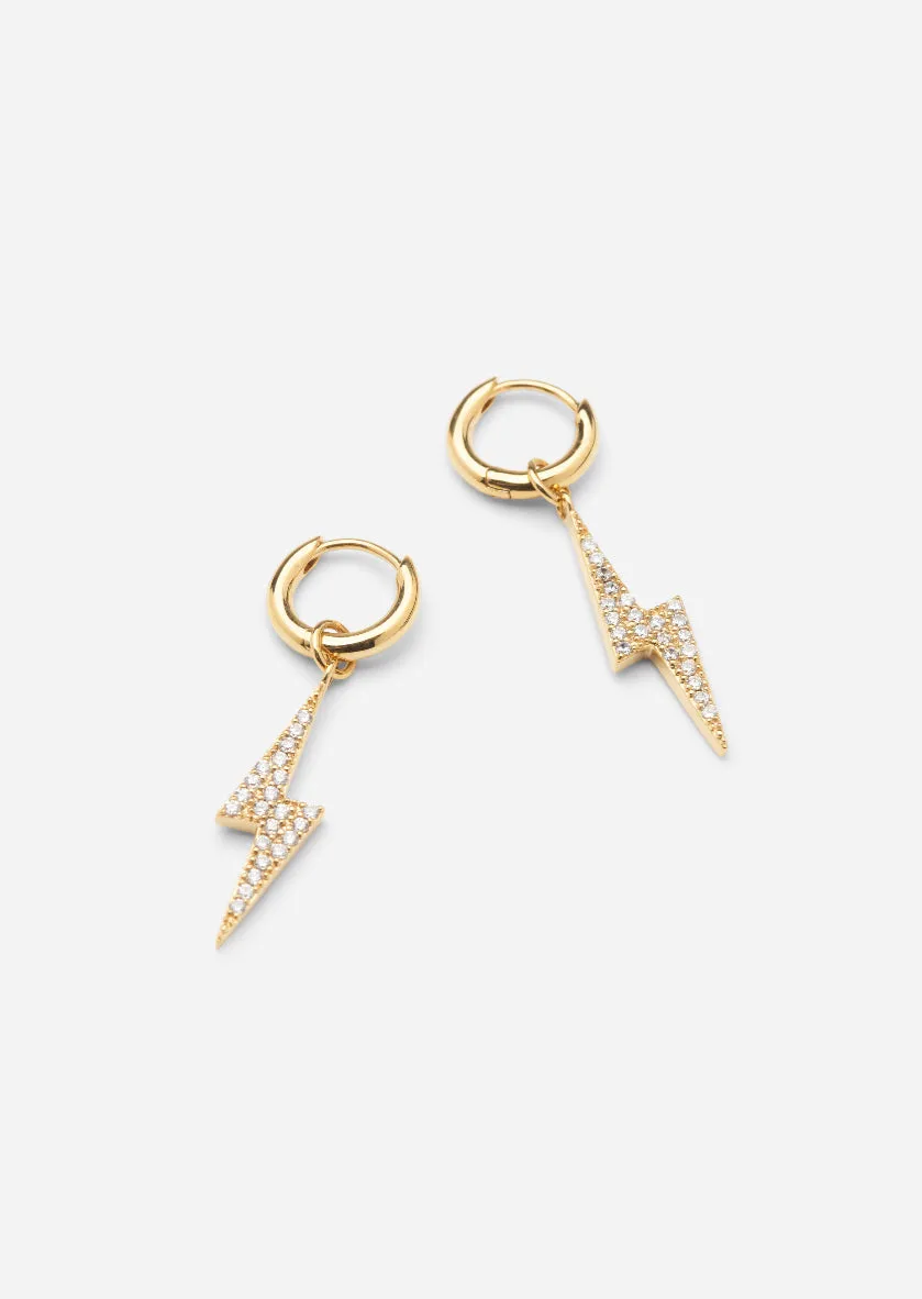 Pavé Symbol - Lightning Earrings – Gold Vermeil sold by Skultuna product image thumbnail 2