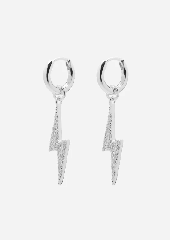 Pavé Symbol - Lightning Earrings – Sterling Silver sold by Skultuna