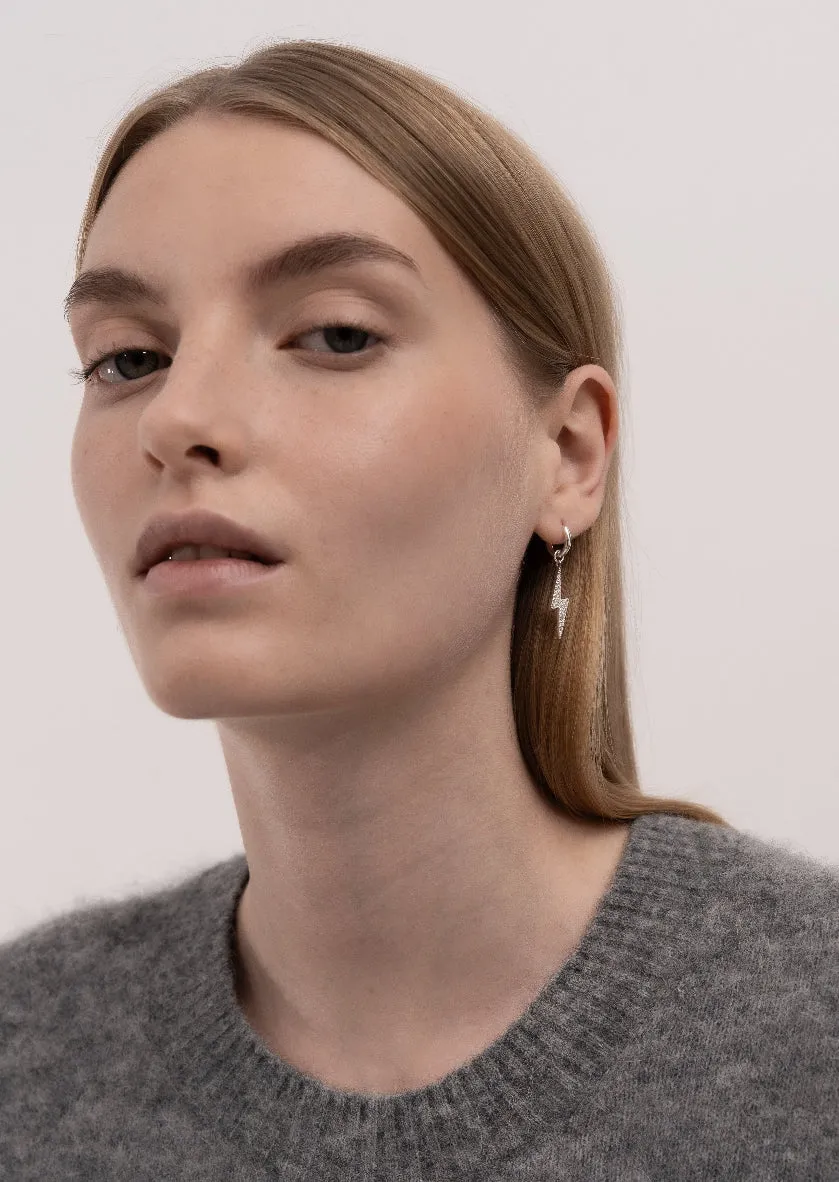 Pavé Symbol - Lightning Earrings – Sterling Silver sold by Skultuna product image thumbnail 2