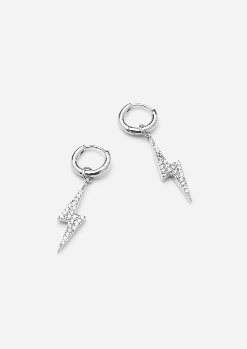 Pavé Symbol - Lightning Earrings – Sterling Silver sold by Skultuna product image thumbnail 3