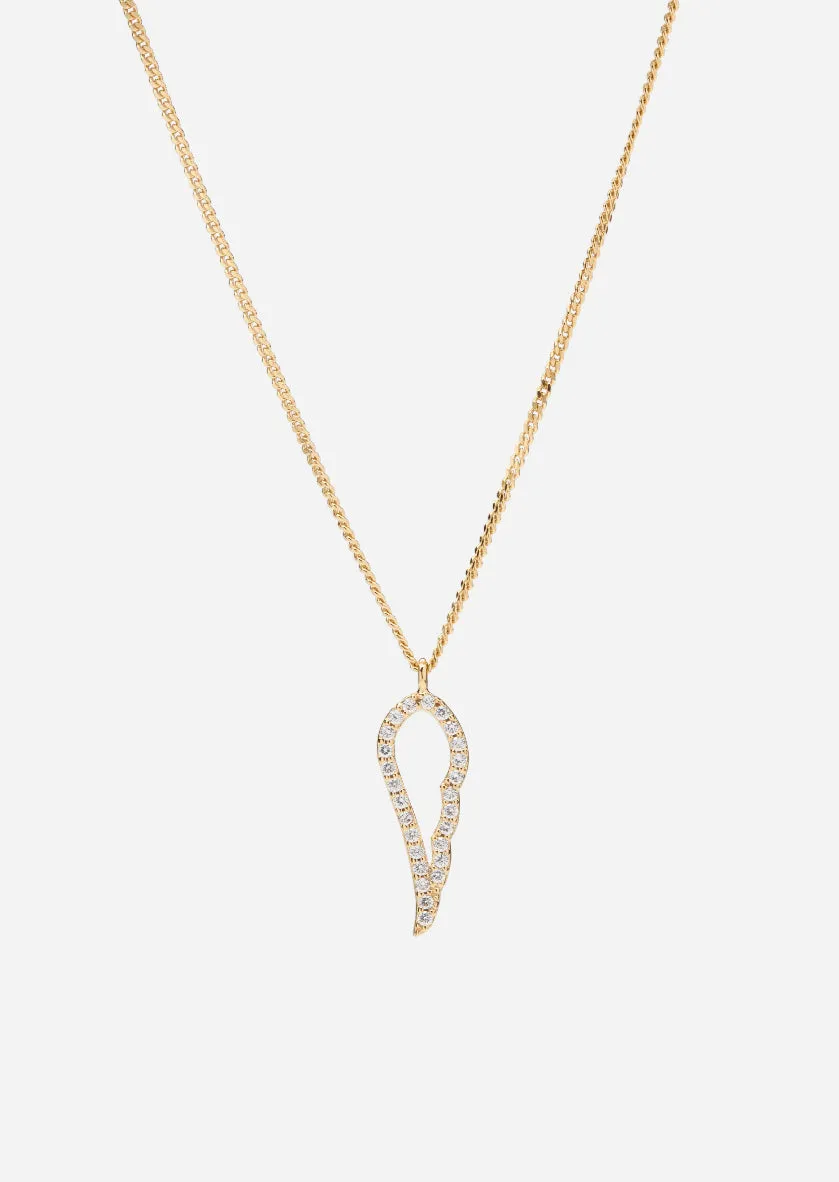 Pavé Symbol - Angel Wings Necklace - Gold Vermeil sold by Skultuna