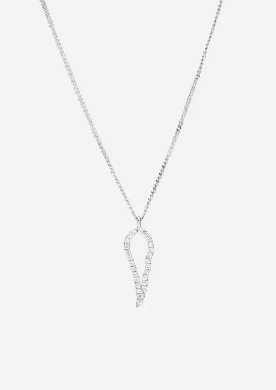Pavé Symbol - Angel Wings Necklace – Sterling Silver made by Skultuna