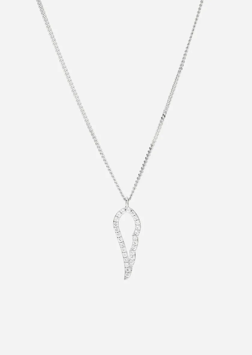 Pavé Symbol - Angel Wings Necklace – Sterling Silver sold by Skultuna