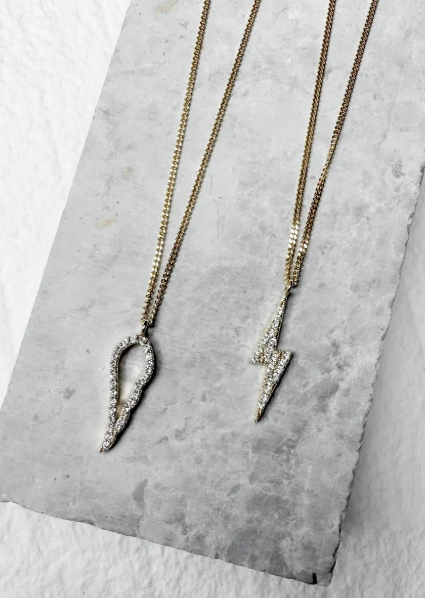 Pavé Symbol - Lightning Necklace - Gold Vermeil sold by Skultuna product image thumbnail 5