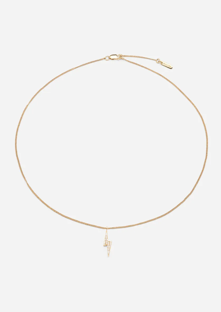 Pavé Symbol - Lightning Necklace - Gold Vermeil sold by Skultuna product image thumbnail 2