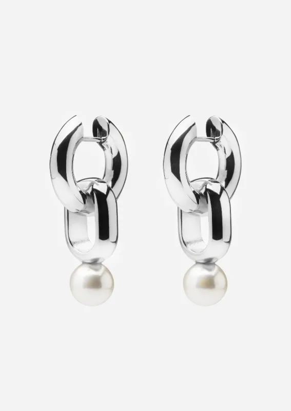 Hoop Earrings - Perle - Silver Plated sold by Skultuna