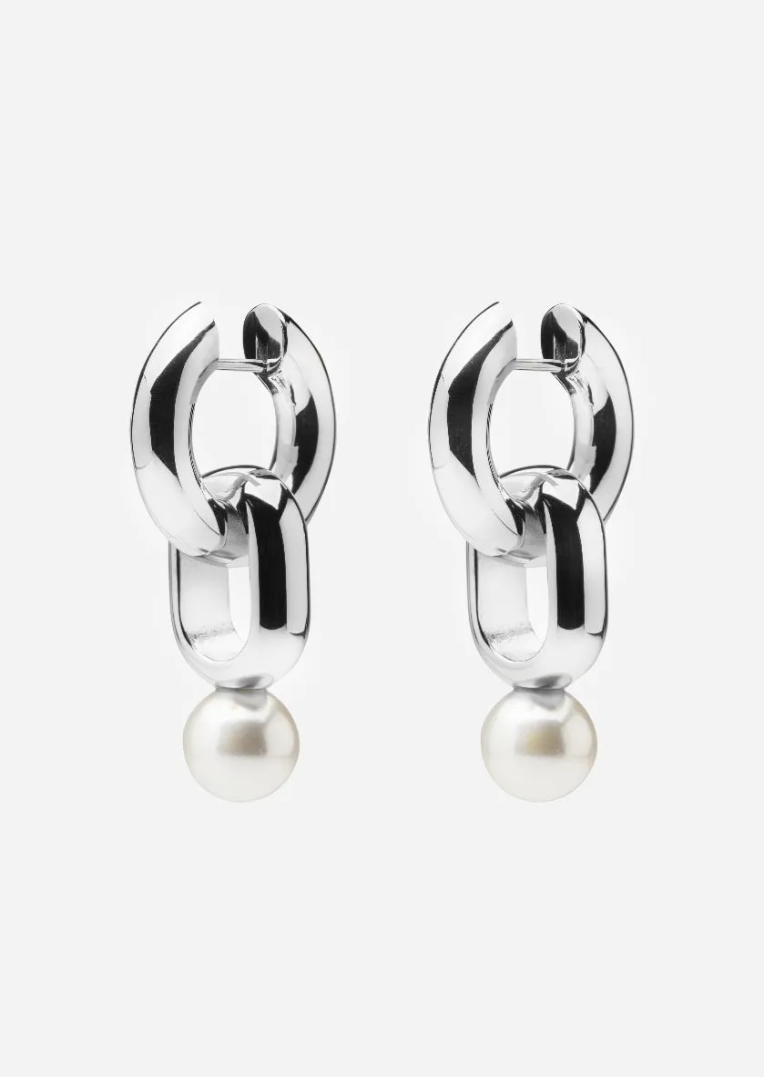 Hoop Earrings - Perle - Silver Plated sold by Skultuna