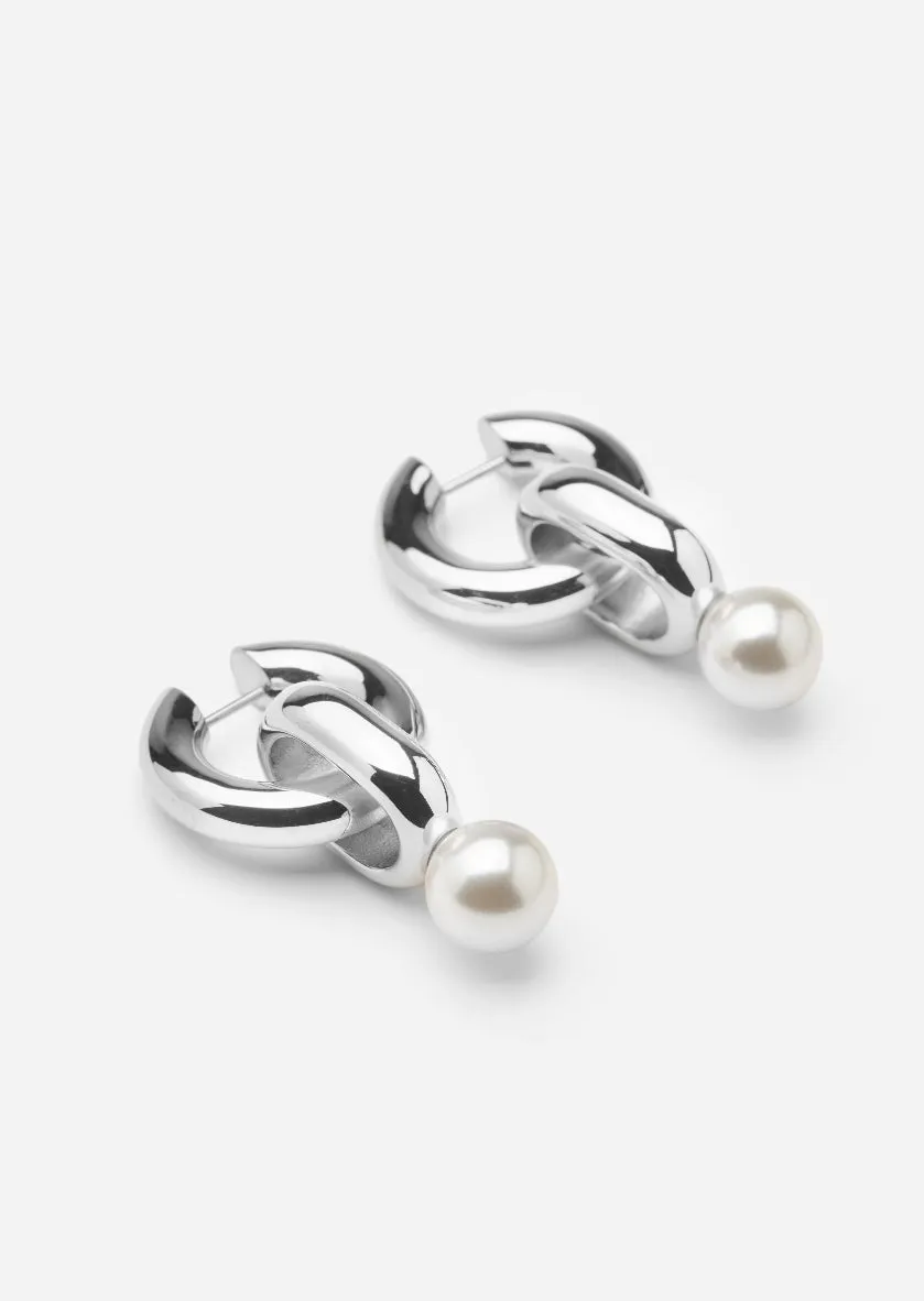 Hoop Earrings - Perle - Silver Plated sold by Skultuna product image thumbnail 3