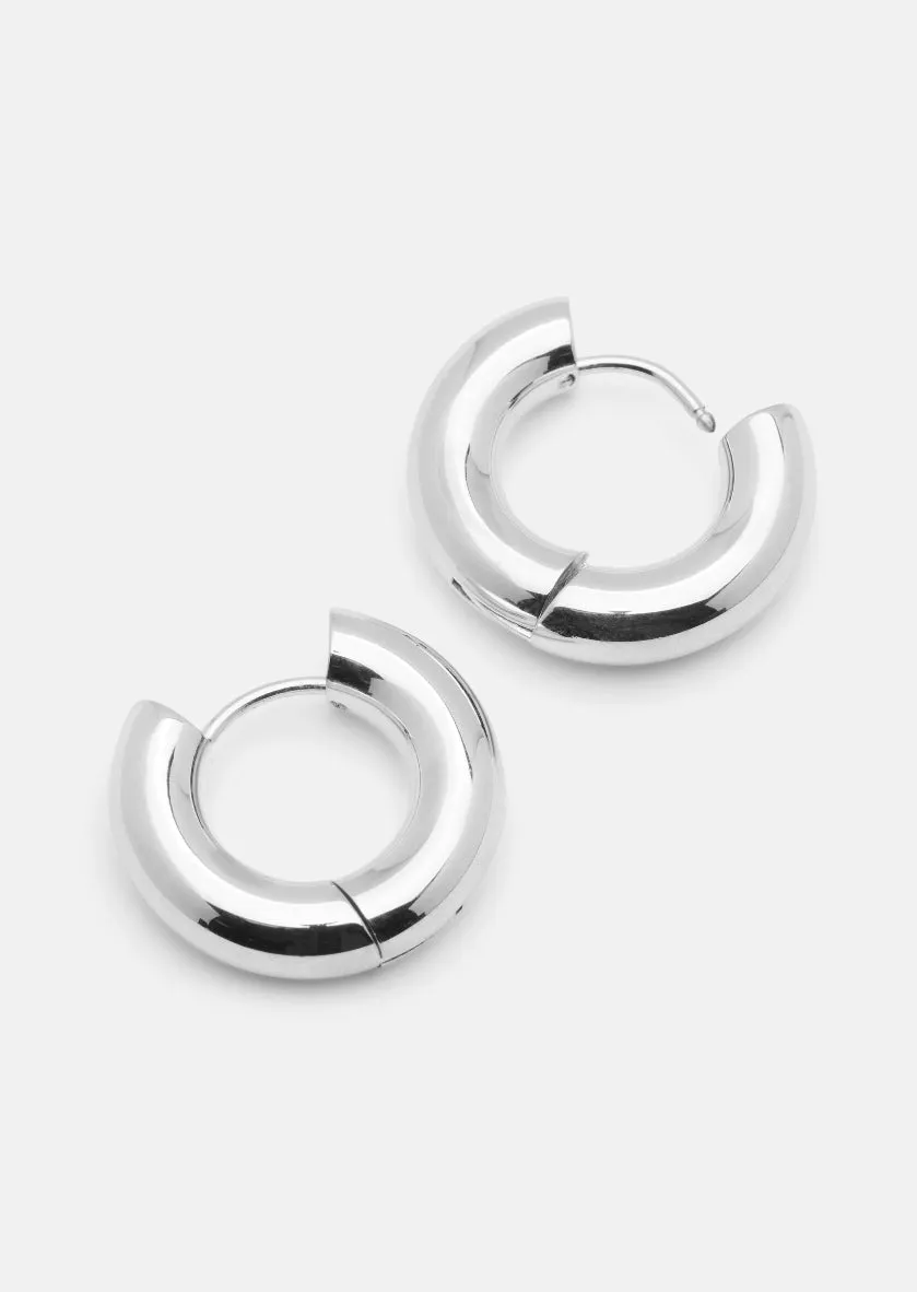 Hoop Earrings - Silver Plated - Large sold by Skultuna product image thumbnail 4