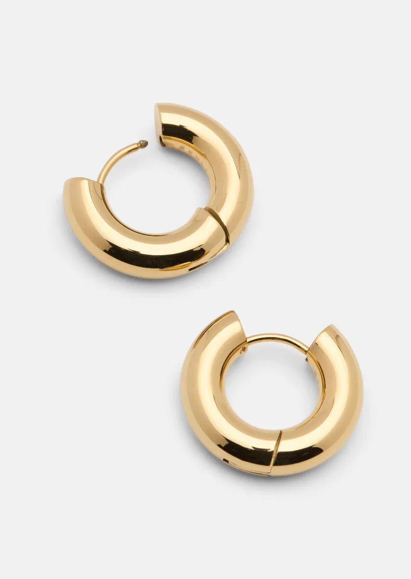 Hoop Earrings - Gold Plated - Large sold by Skultuna product image thumbnail 4