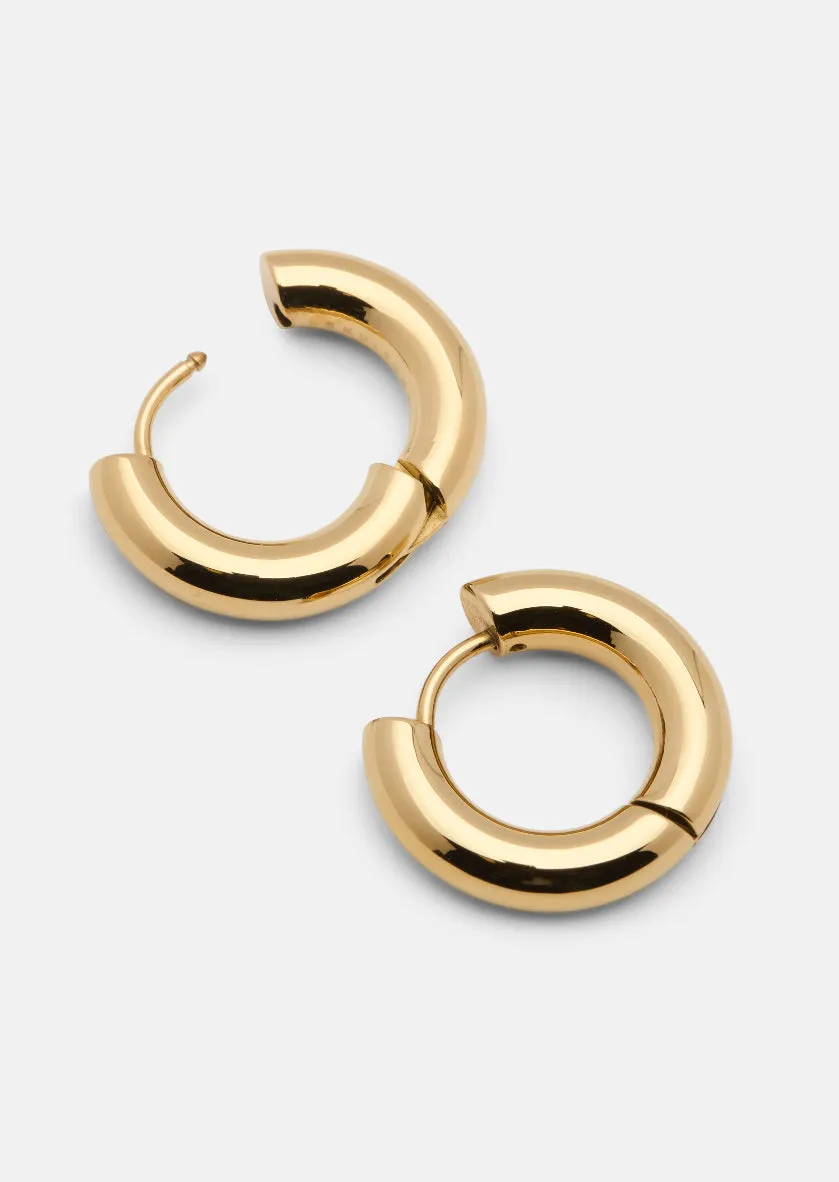 Hoop Earrings - Gold Plated - Medium sold by Skultuna product image thumbnail 3