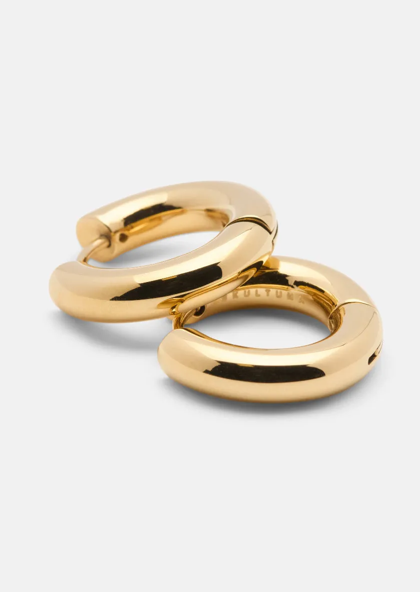 Hoop Earrings - Gold Plated - Medium sold by Skultuna product image thumbnail 2