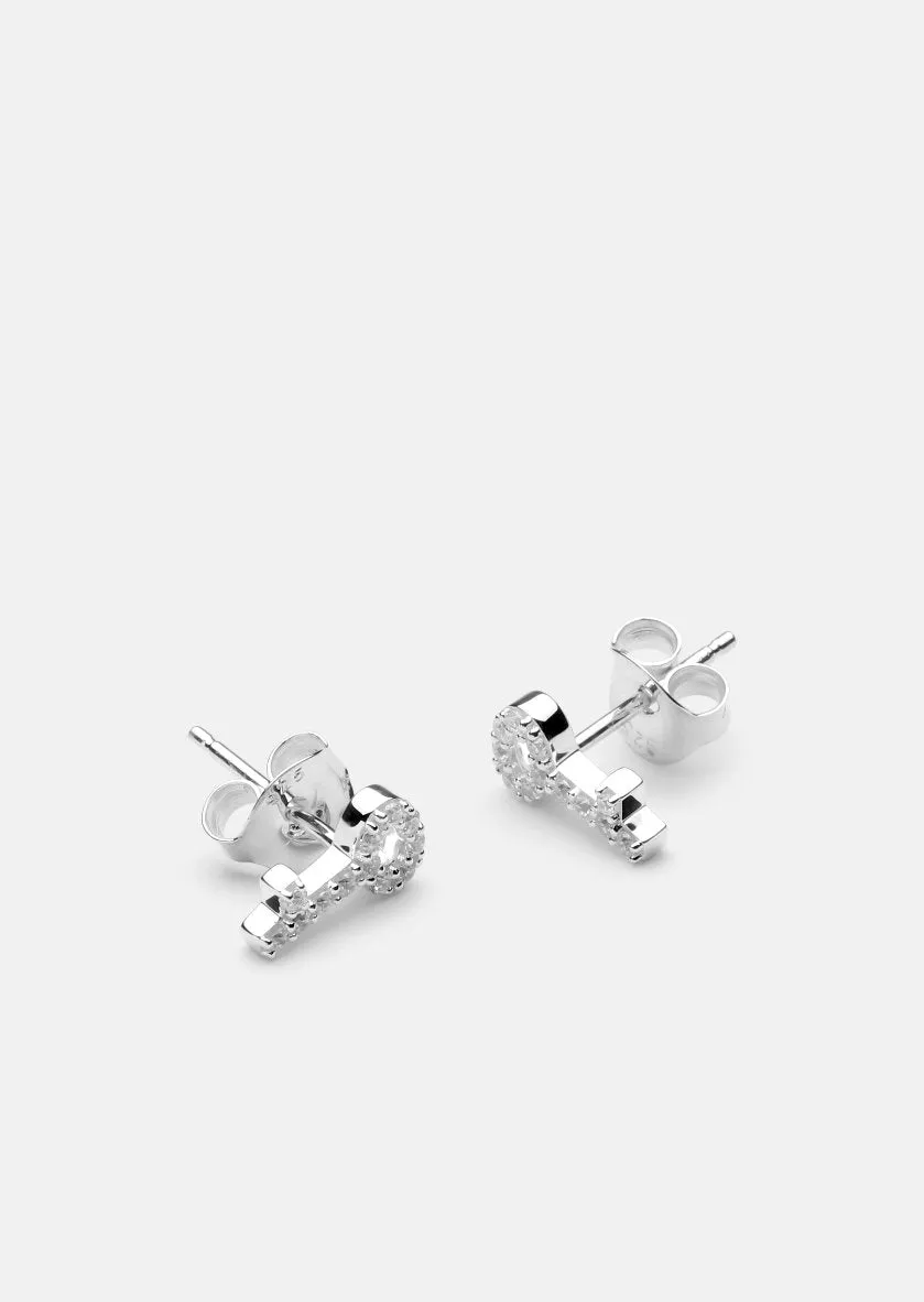Pavé Symbol - Key Earrings - Sterling Silver sold by Skultuna product image thumbnail 2