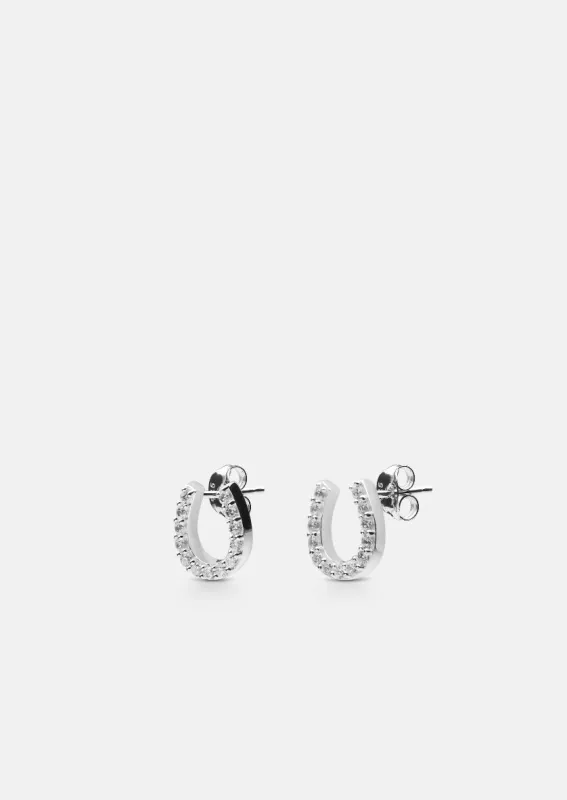 Pavé Symbol - Horse Shoe Earrings - Sterling Silver sold by Skultuna
