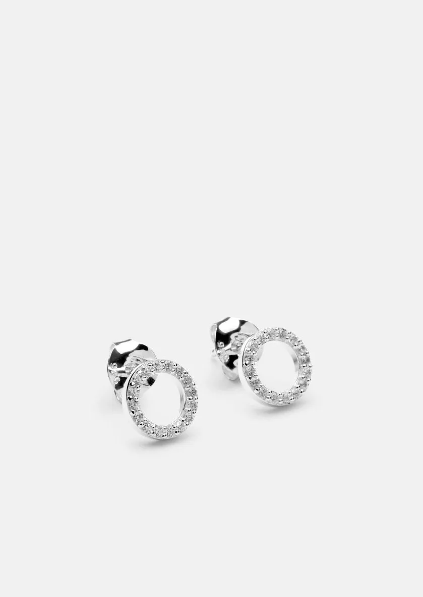 Pavé Symbol - Circle Earrings - Sterling Silver sold by Skultuna product image thumbnail 2