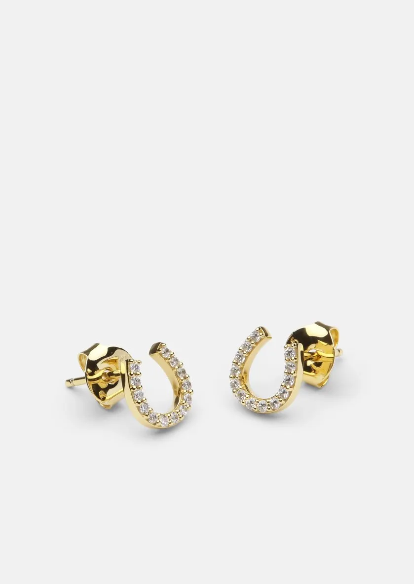 Pavé Symbol - Horse Shoe Earrings - Gold Vermeil sold by Skultuna product image thumbnail 3