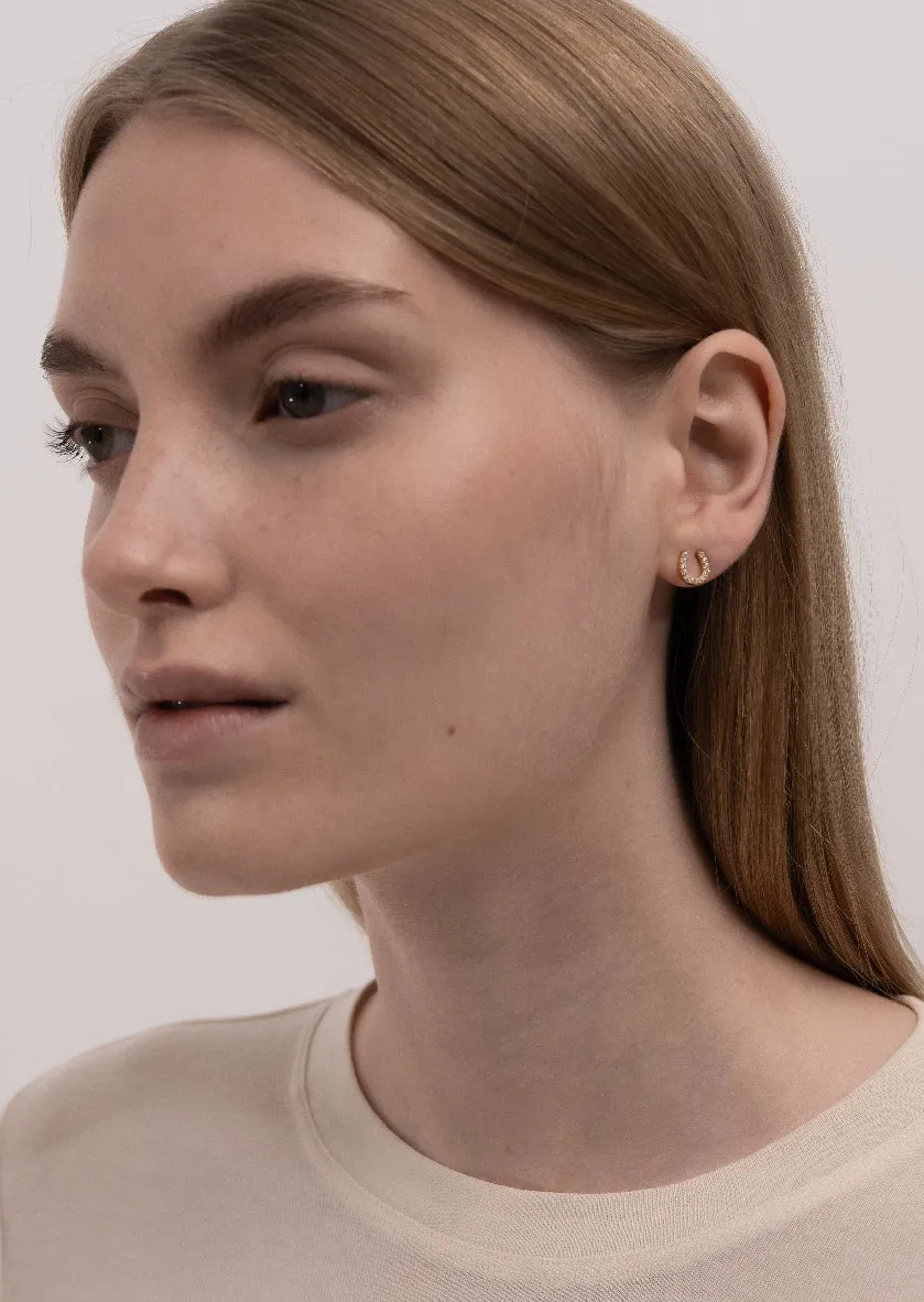 Pavé Symbol - Horse Shoe Earrings - Gold Vermeil sold by Skultuna product image thumbnail 5
