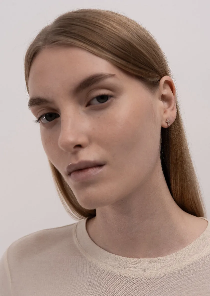 Pavé Symbol - Cross Earrings - Gold Vermeil sold by Skultuna product image thumbnail 5