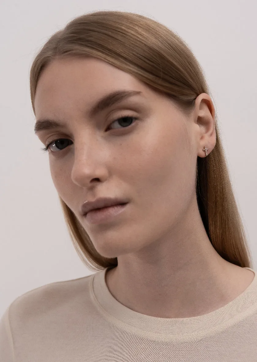 Pavé Symbol - Cross Earrings - Gold Vermeil sold by Skultuna product image thumbnail 2