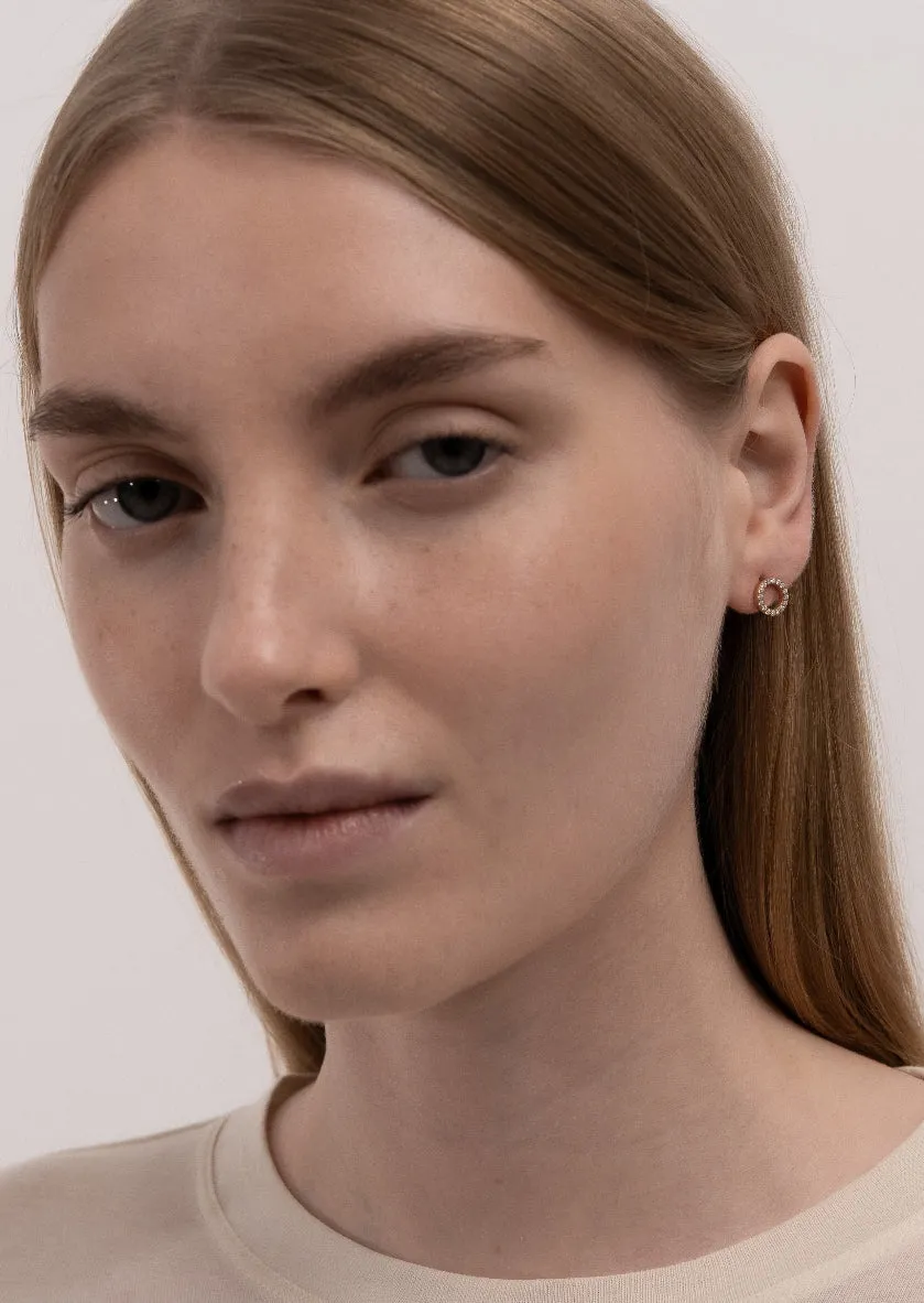 Pavé Symbol - Circle Earrings - Gold Vermeil sold by Skultuna product image thumbnail 2