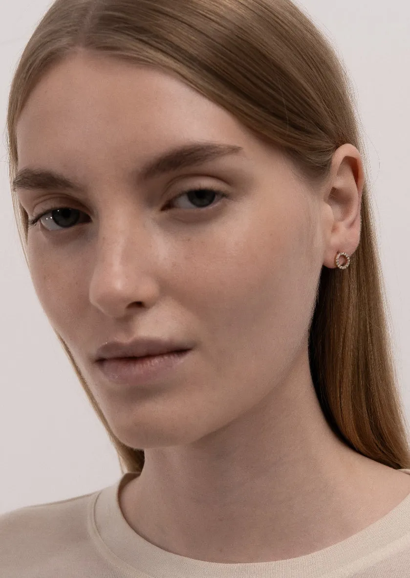 Pavé Symbol - Circle Earrings - Gold Vermeil sold by Skultuna product image thumbnail 5