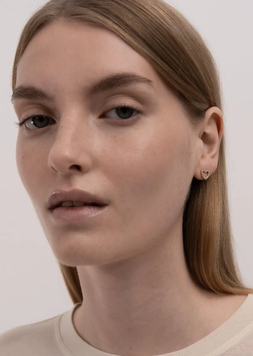 Pavé Symbol - Heart Earrings - Gold Vermeil sold by Skultuna product image thumbnail 2