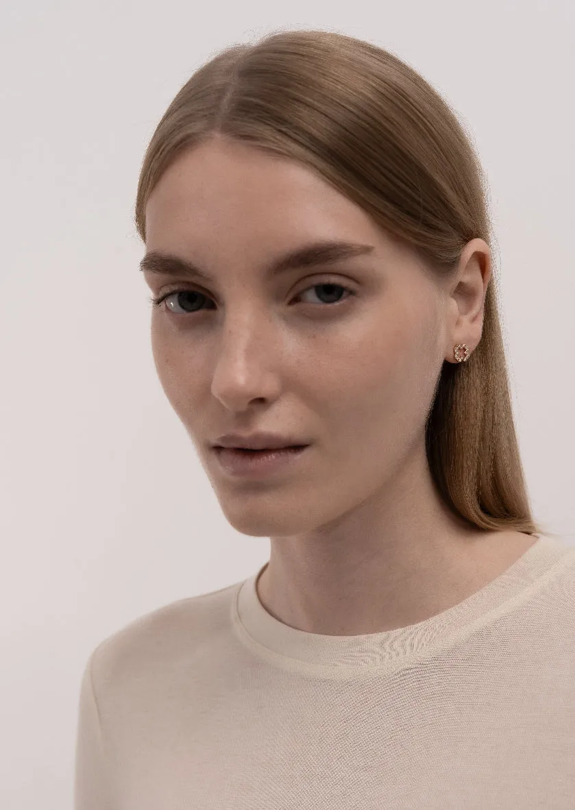 Pavé Symbol - Four Leaf Clover Earrings - Gold Vermeil sold by Skultuna product image thumbnail 5