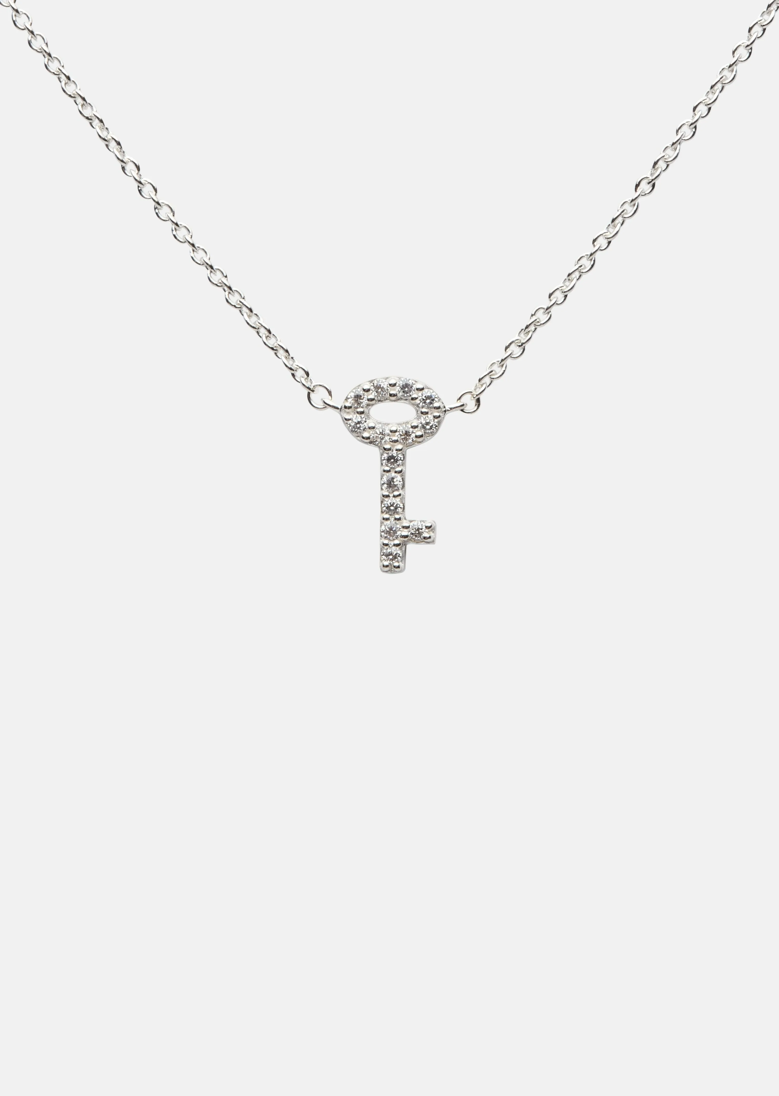 Pavé Symbol - Key Necklace - Sterling Silver sold by Skultuna