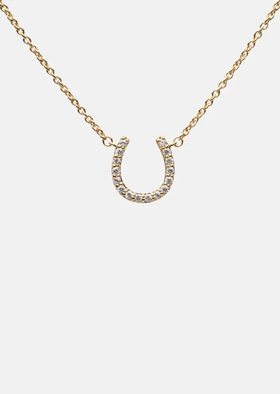 Pavé Symbol - Horse Shoe Necklace - Gold Vermeil sold by Skultuna